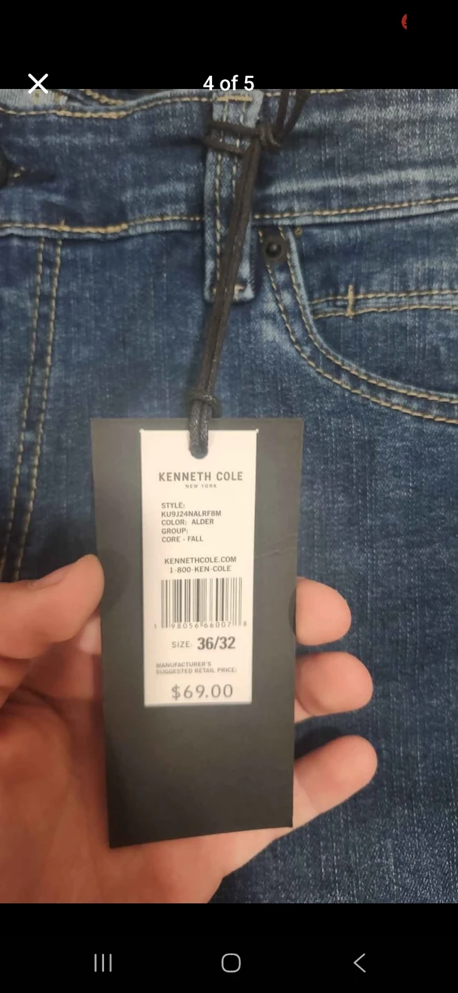 Kenneth Cole Men's Slim Fit Jeans Size 36x32 - photo 2