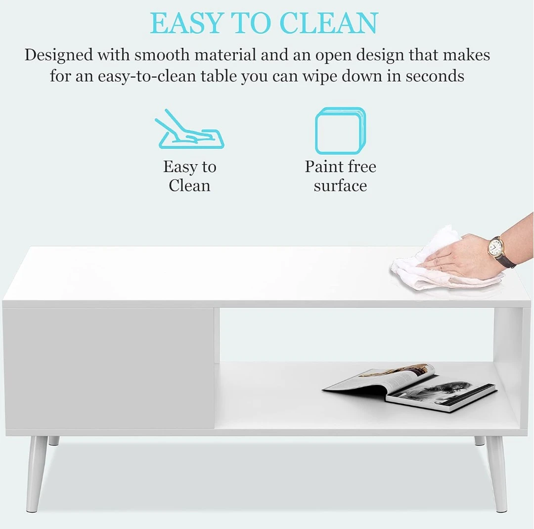 Modern White Coffee Table – Sleek, Minimal & Easy to Clean - photo 5
