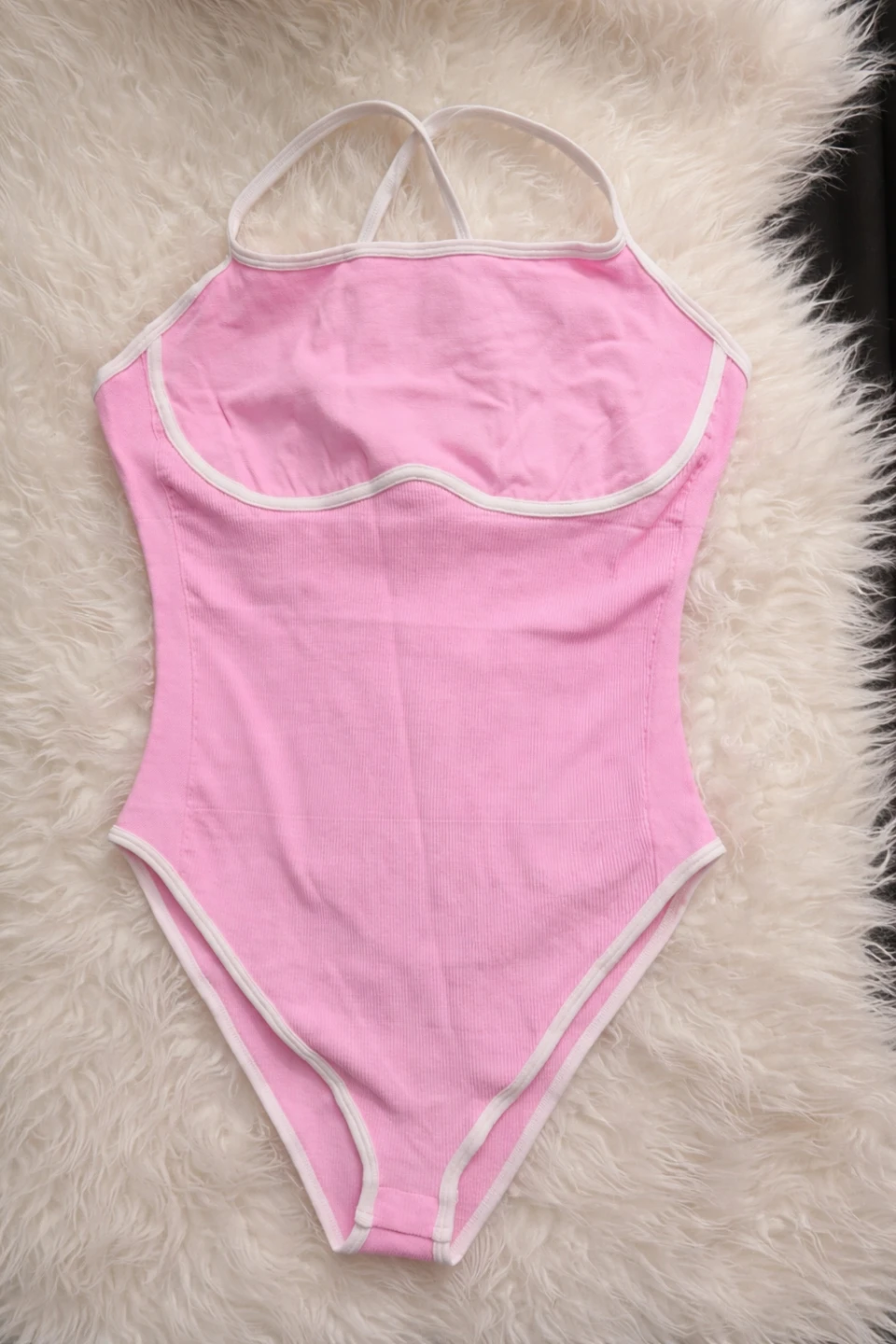 OQQ Pink Bodysuit XL