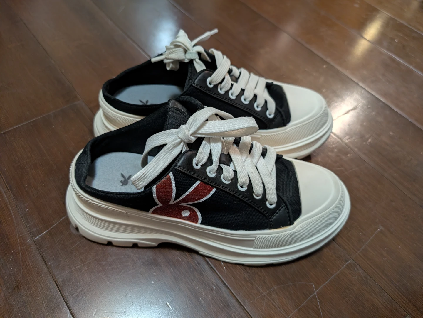 Playboy Black and White Platform Sneakers Size 38