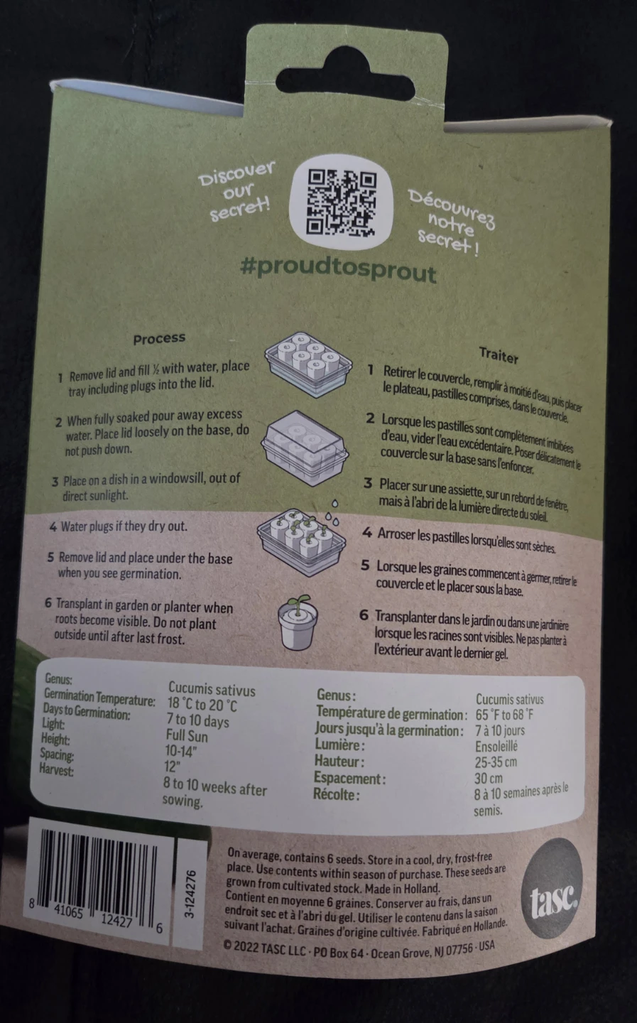 Tasc Seed Kits (Zucchini, Cucumber & Pole Beans) - photo 2