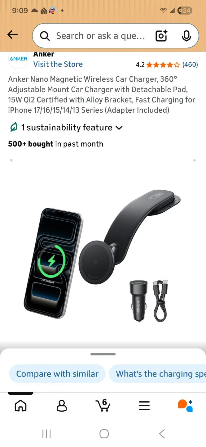 Anker Nano Magnetic Wireless Car Charger