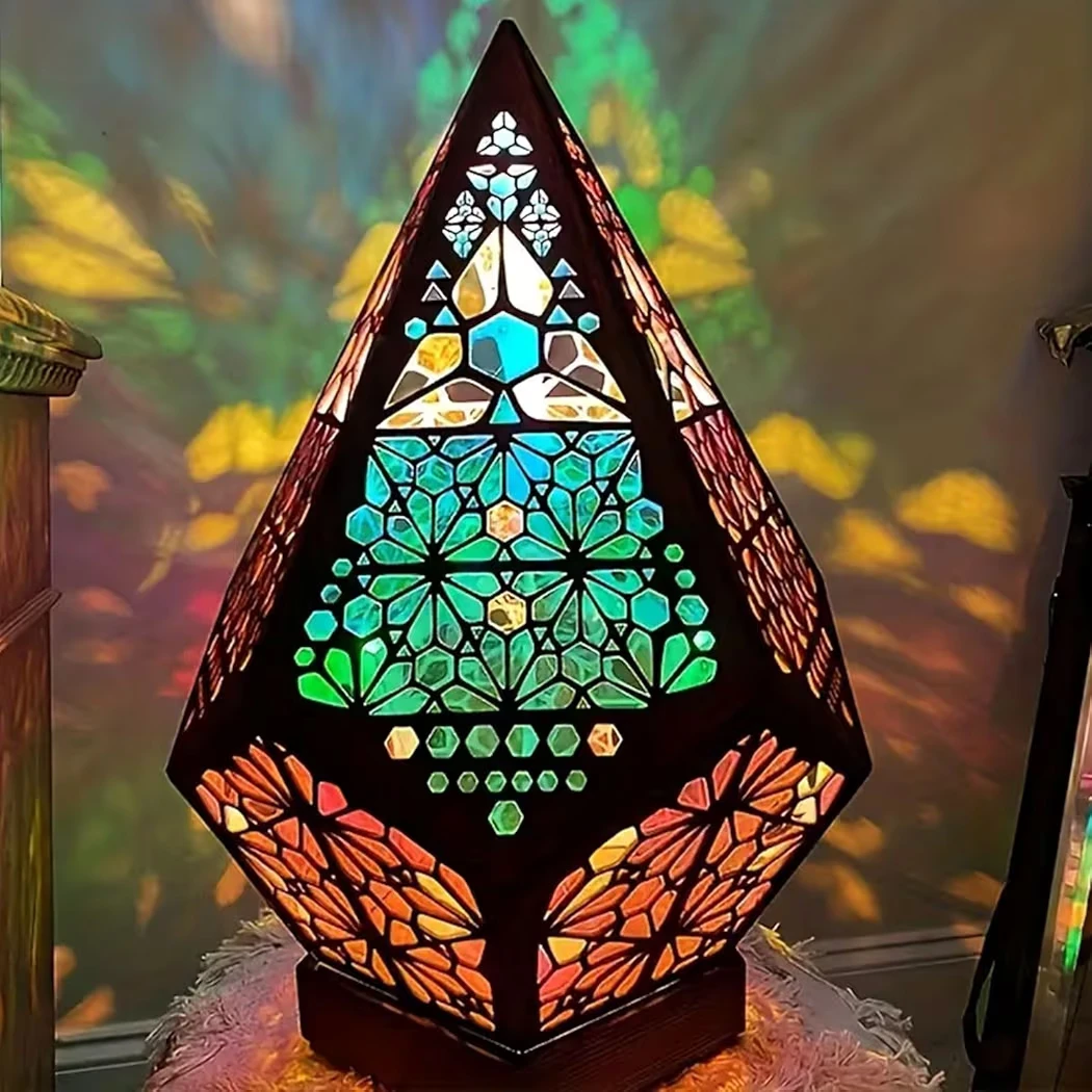 Bohemian Geometric LED Projection Lamp USB Colorful Night Light