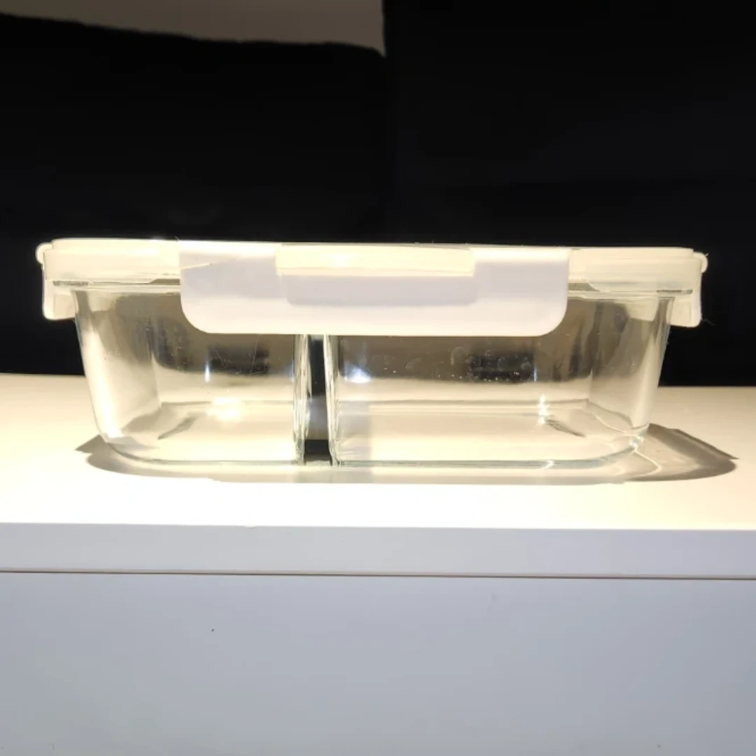 Glass Divided Food Storage Container with Lid