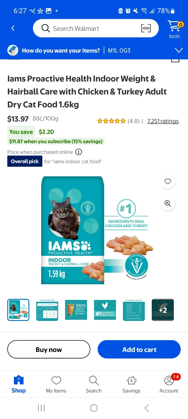 Sealed x2 Iams Health Indoor Weight & Hairball Dry Cat Food