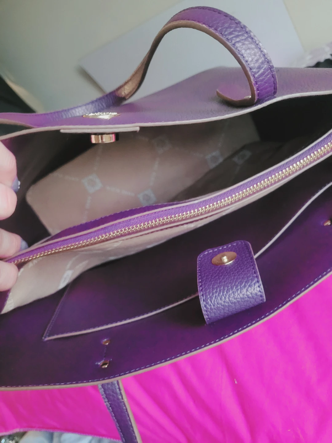 Anne Klein Tote Bag with Pouch - Purple - photo 4