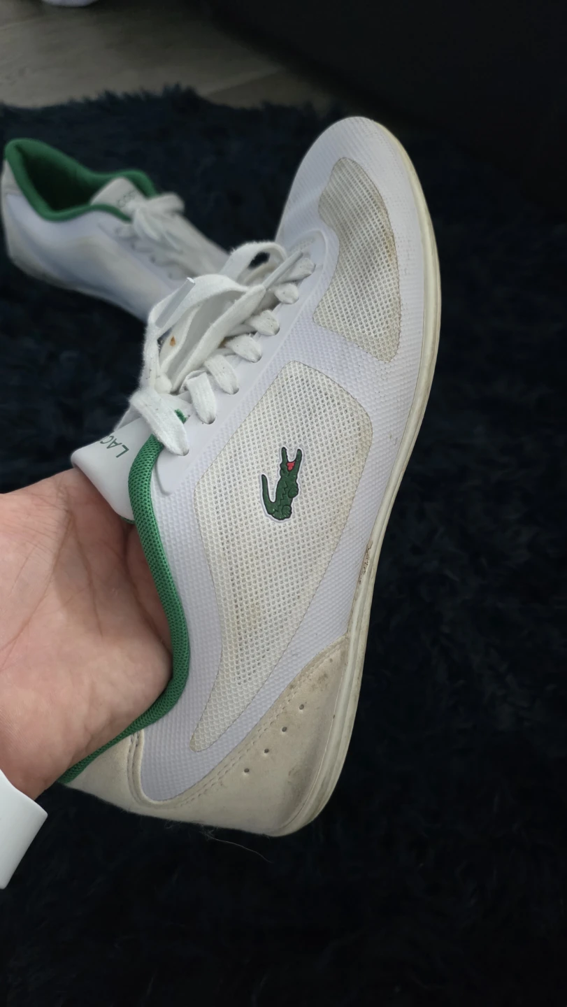White Lacoste Sneakers with Green Trim - photo 2