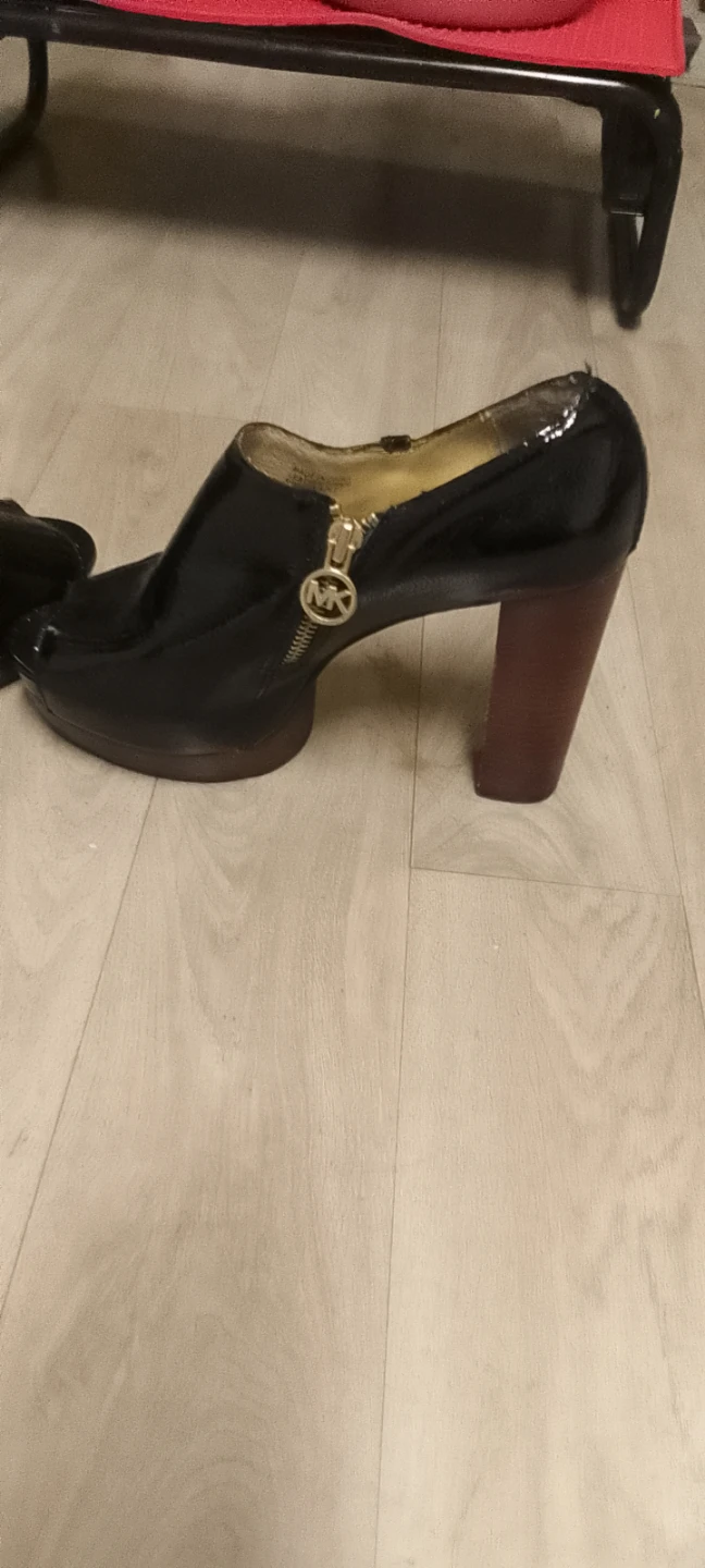 Michael Kors Black Patent Peep-Toe Booties - photo 2