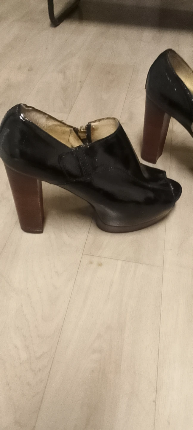Michael Kors Black Patent Peep-Toe Booties - photo 4