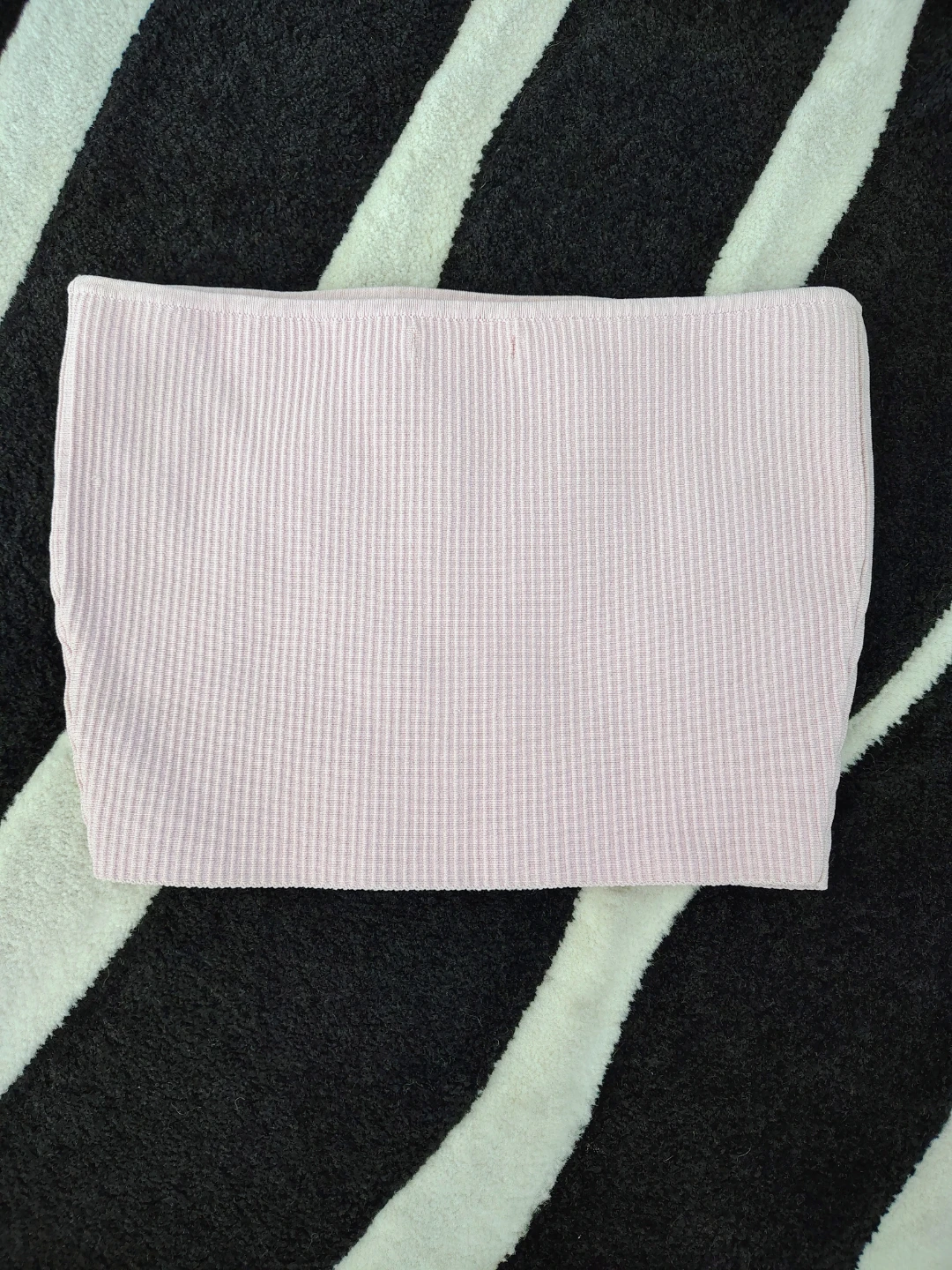 Pink Ribbed Tube Top with Flower Embroidery - photo 4