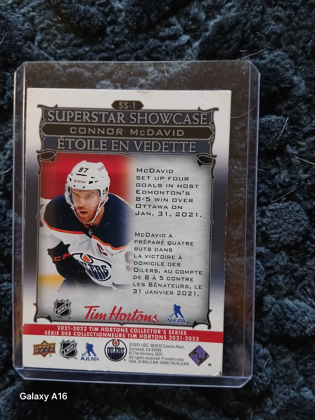 Upper Deck 2021-2022 Tim Hortons Connor McDavid Hockey Card