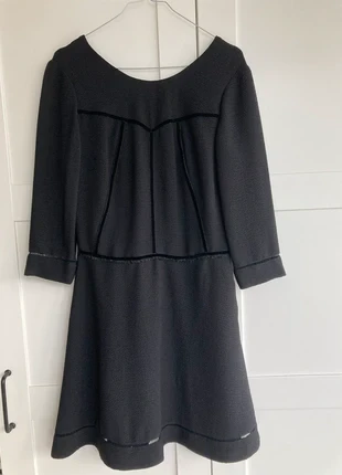 Sezane Fit-and-Flare Dress Black
