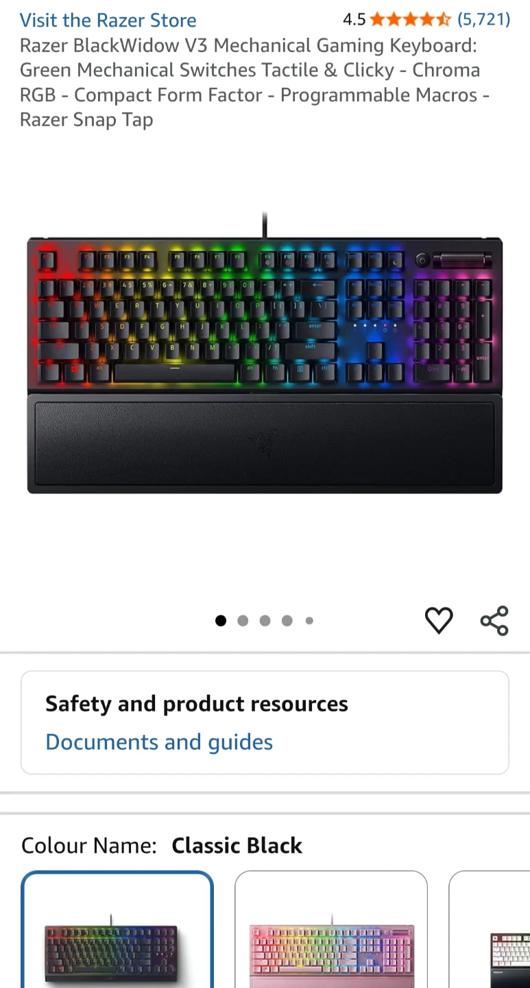 Razor Blackwidow V3 Mechanical Keyboard - photo 5