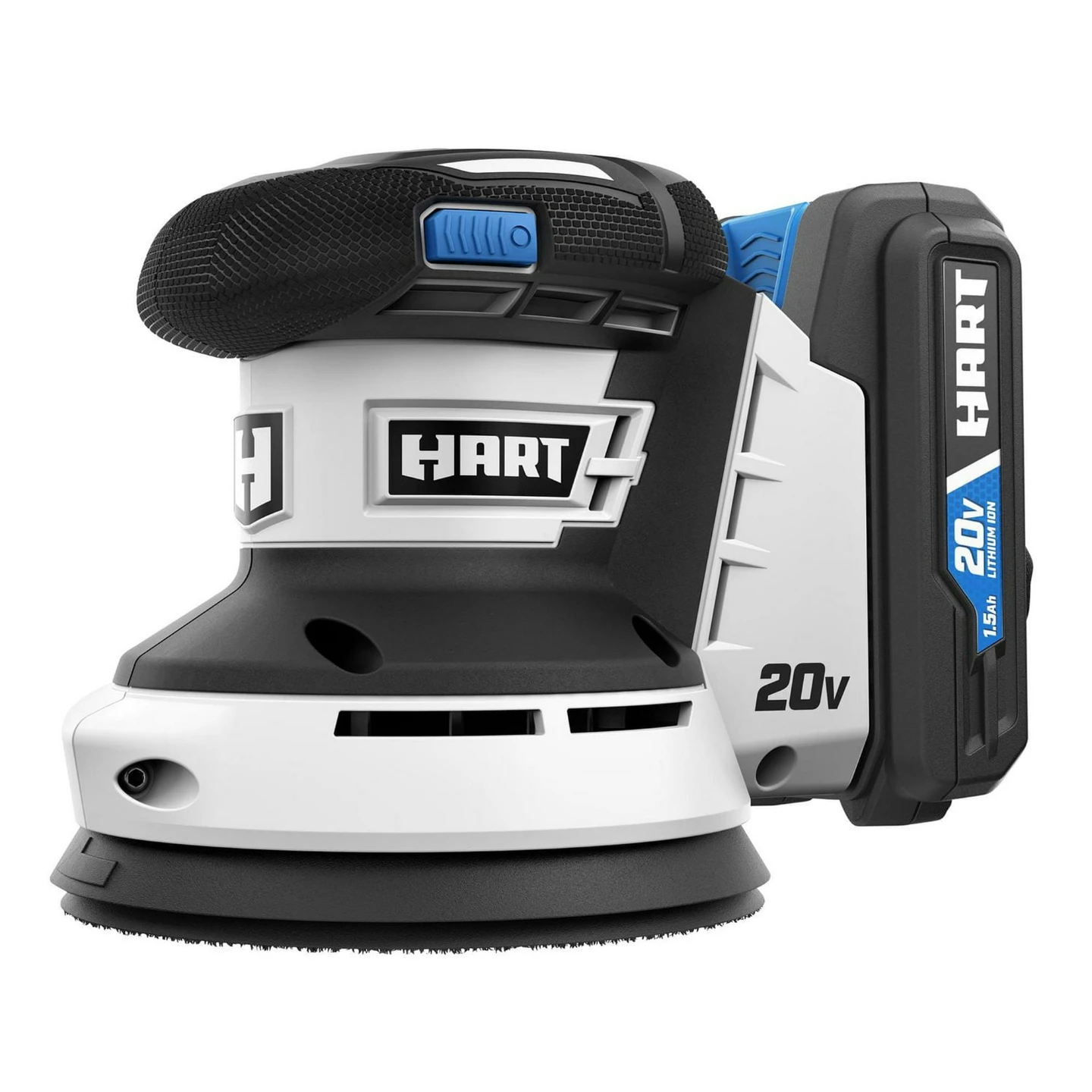 HART 20V Cordless Orbital Sander with 1.5Ah Battery