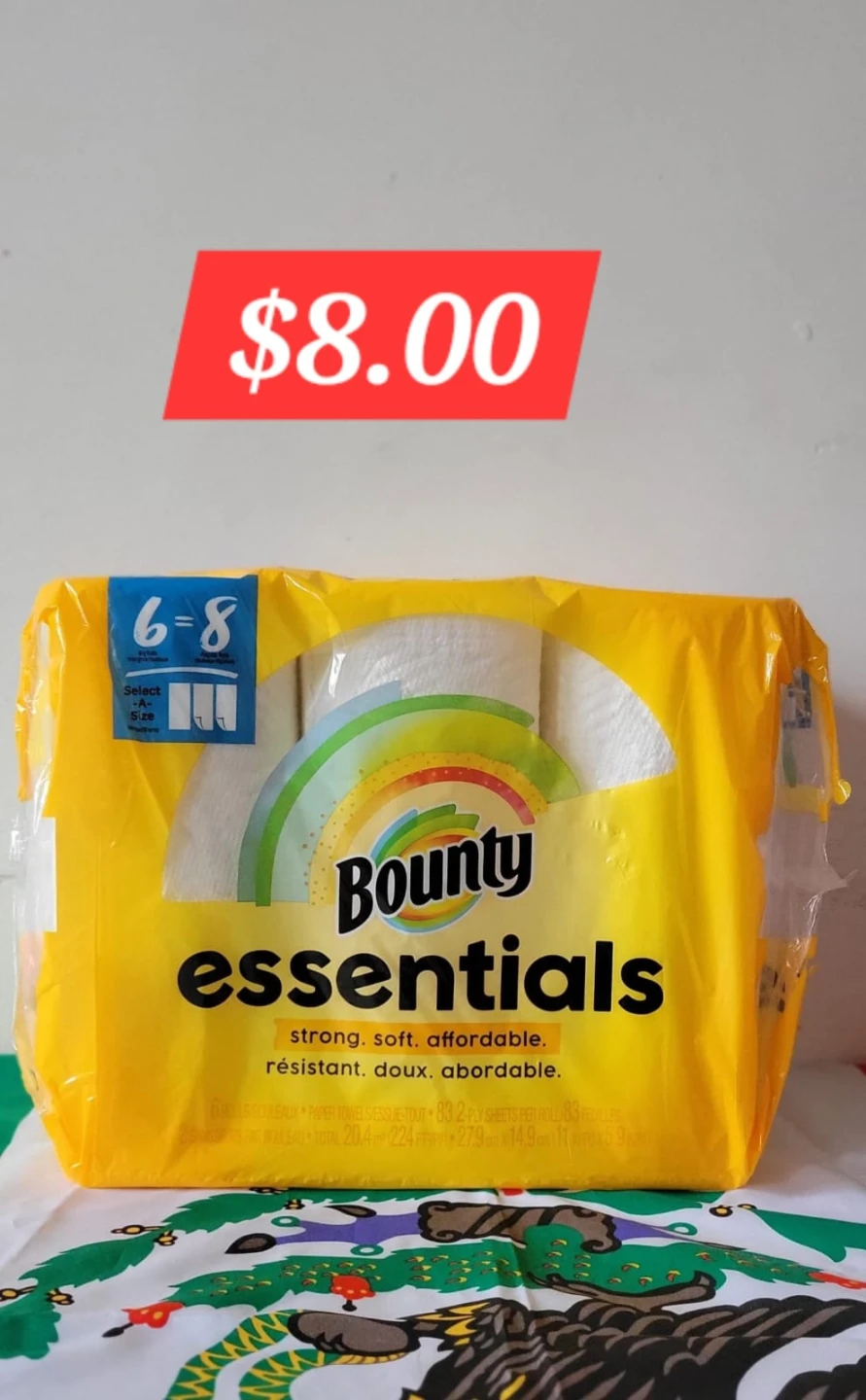 Bounty Essentials Paper Towels - Select-A-Size, 6-8 Rolls