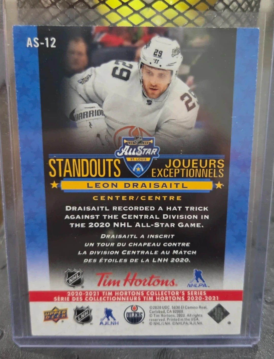 2020-2021 Tim Hortons Leon Draisaitl Standouts Hockey Card - photo 2