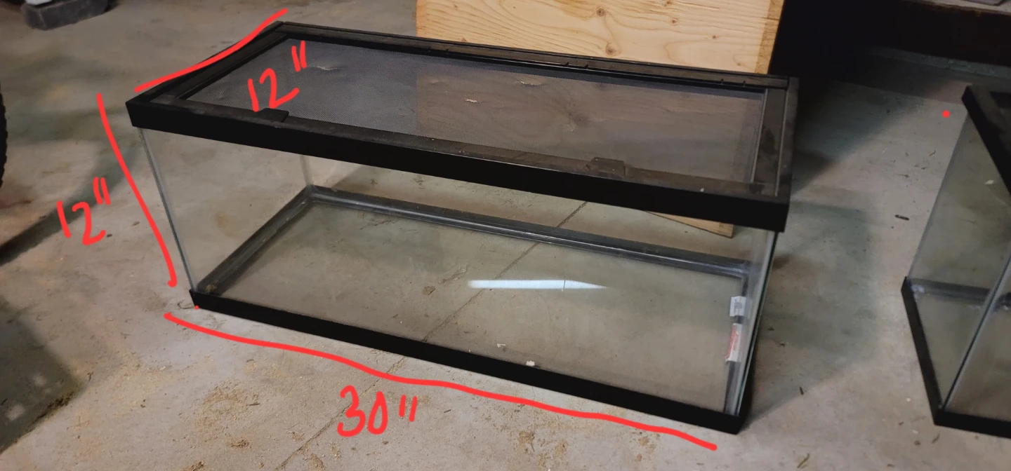 Glass Tank & Screen Lid 12"Wx12"Hx30"L and 10"Wx12"Hx20"L - photo 3