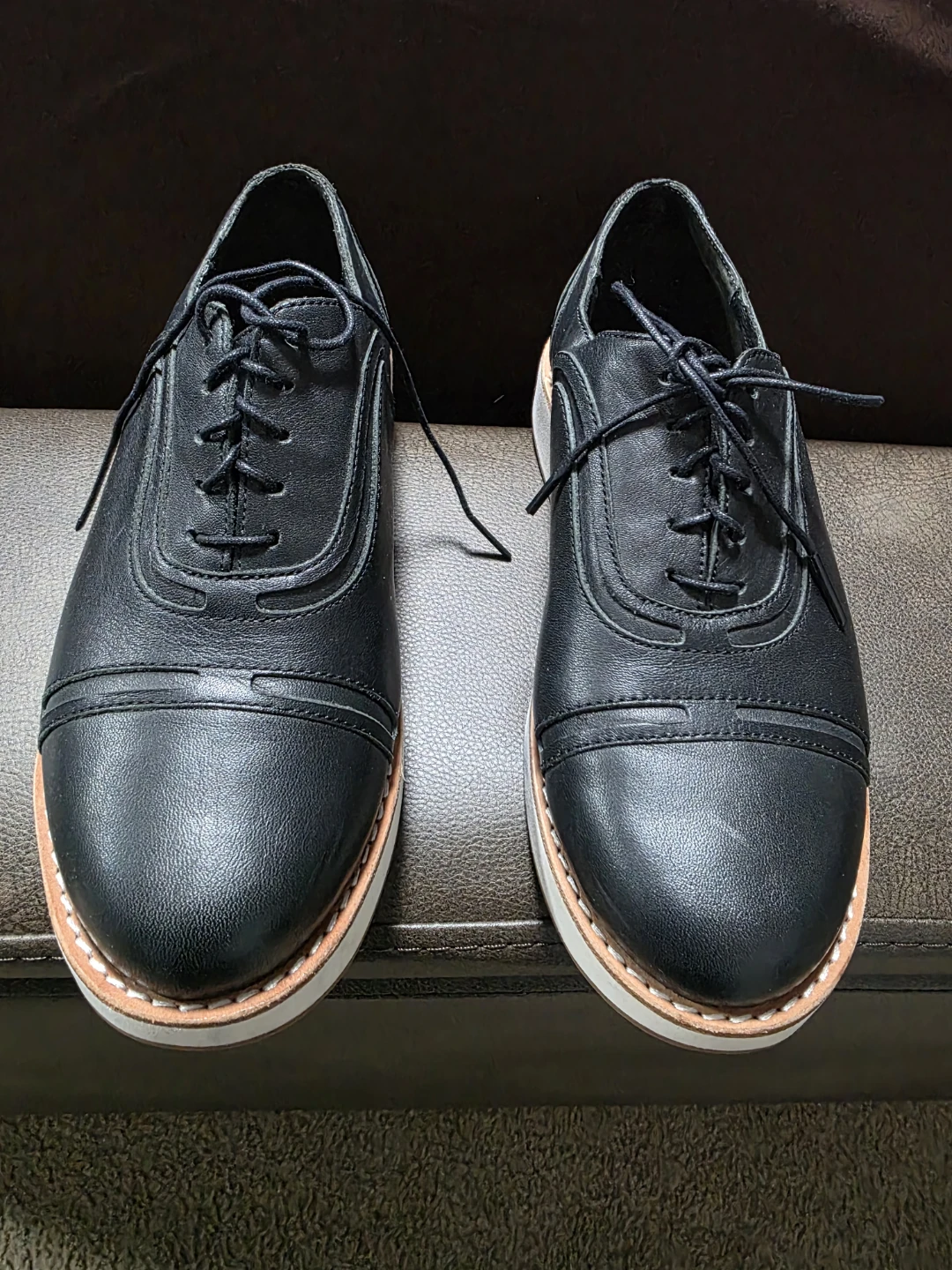 Camper Black Leather Oxford Shoes