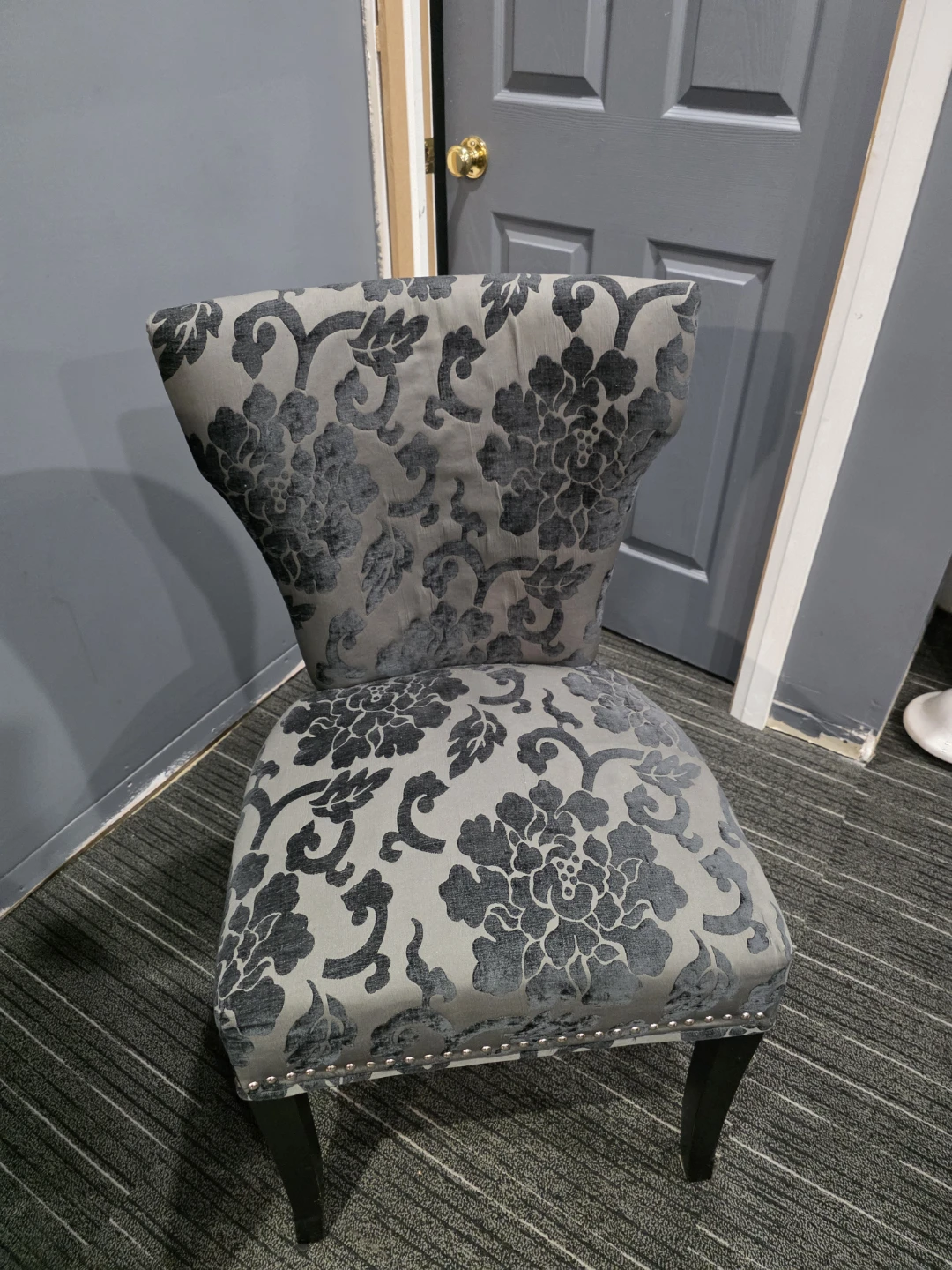 Patterned Accent Chair with Stud Detailing