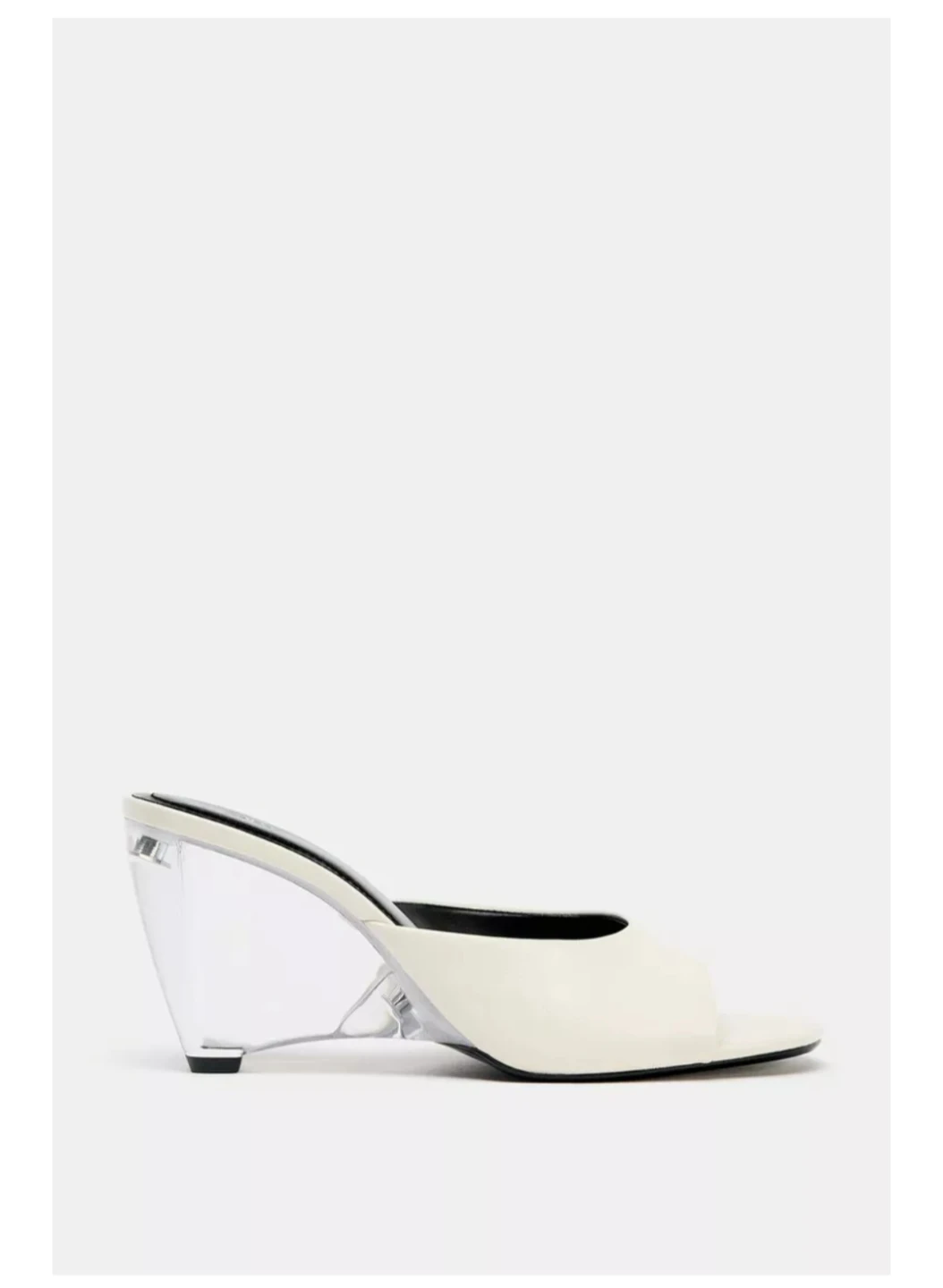 Zara Leather Wedge Sandals - Off White Size 38