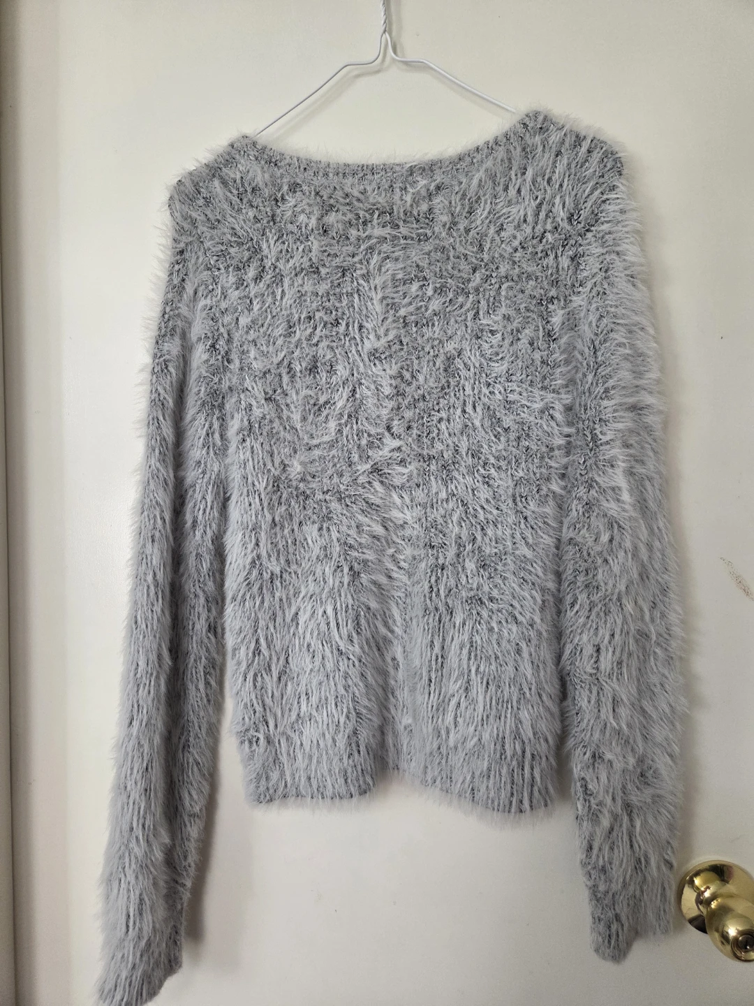 Grey Fuzzy Long Sleeve Sweater - photo 2