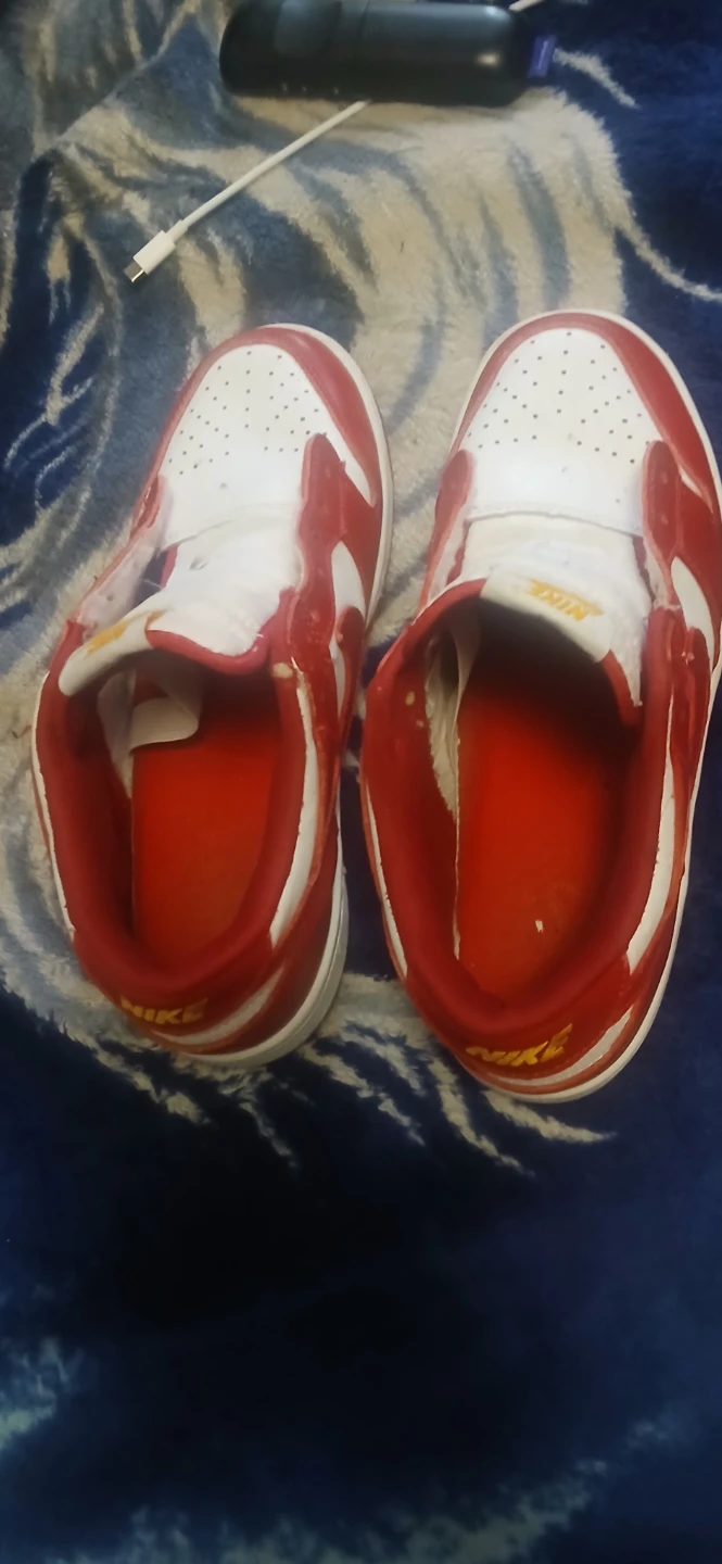 Nike Dunk Low Red White Sneakers - photo 4