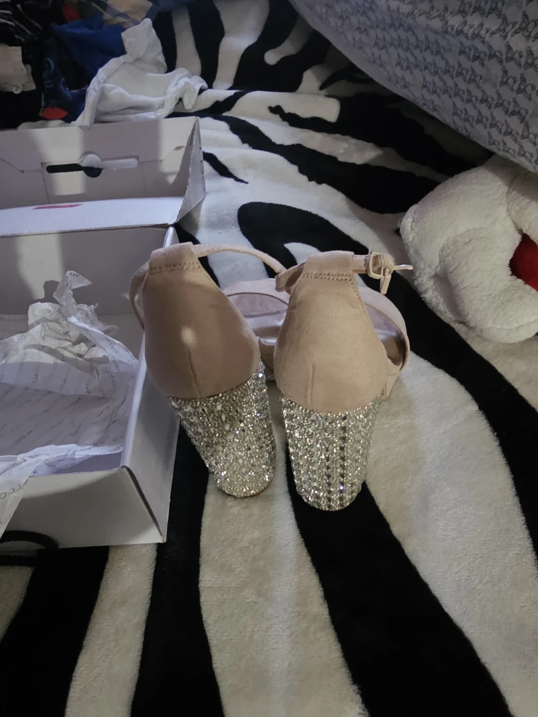 ALDO Pink Embellished Heel Sandals Size 8 - photo 4