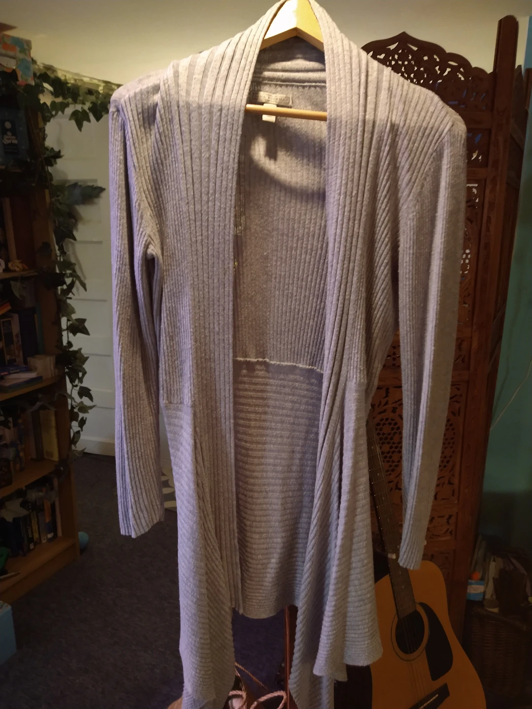 Dana Buchman Gray Ribbed Open Front Cardigan Size S - photo 2