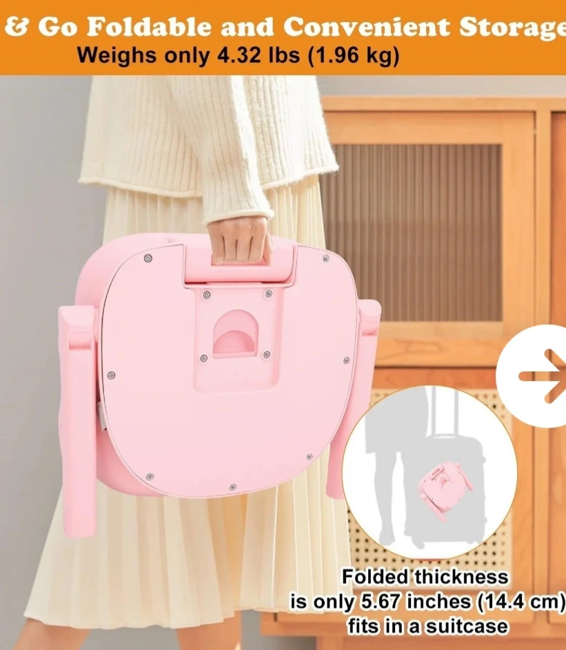 Pink Foldable Baby High Chair Booster Seat - photo 3