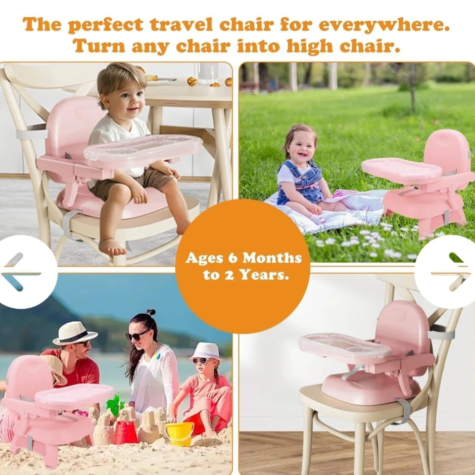 Pink Foldable Baby High Chair Booster Seat - photo 4