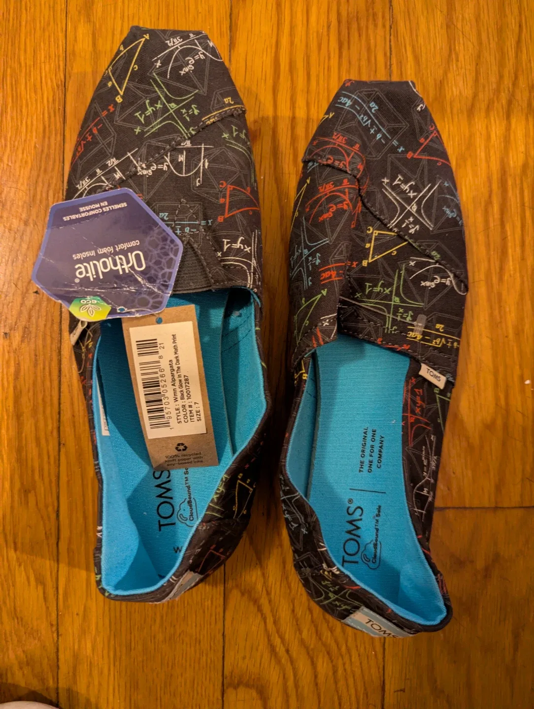 Tom's math shoes