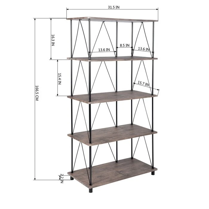 Axbridge Metal and Wood 4-Shelf Bookcase - need gone ASAP - photo 2