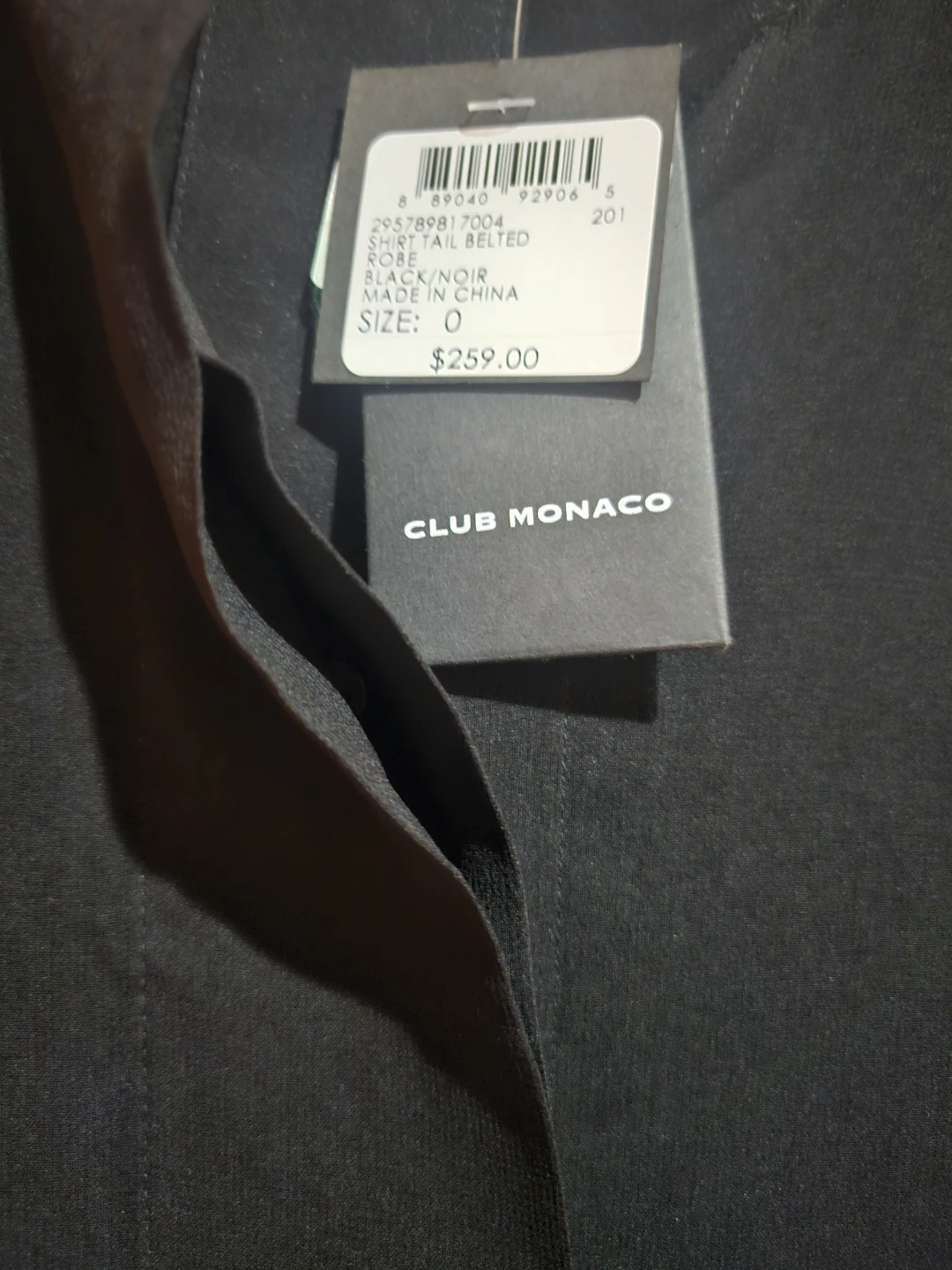 Club Monaco Black Shirt Dress Size 0 - photo 3