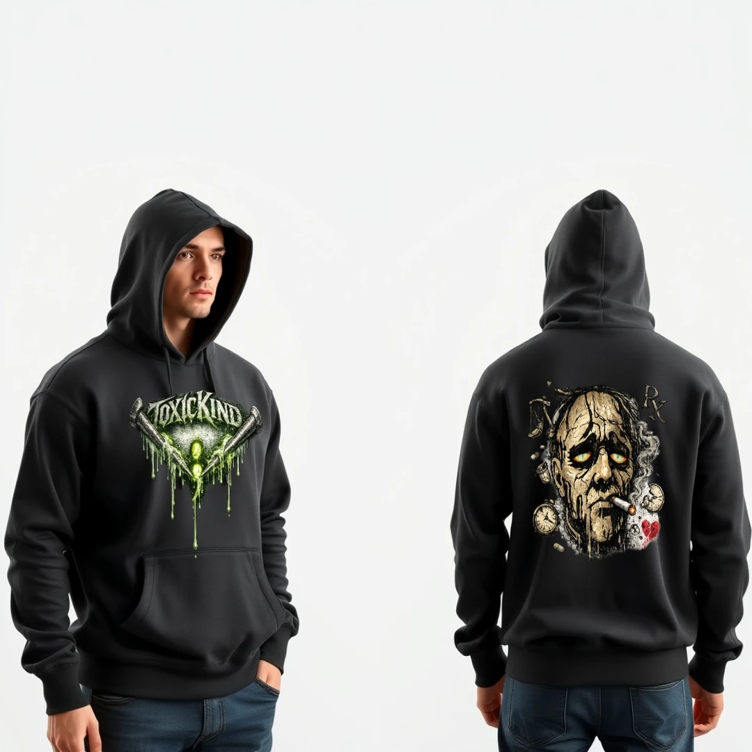 ToxicKind Black Graphic Hoodie