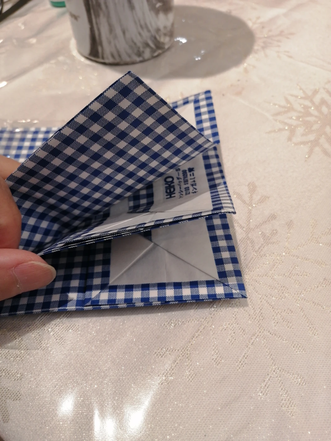 🌱Blue Gingham Gift Bags - 3 bags - photo 5