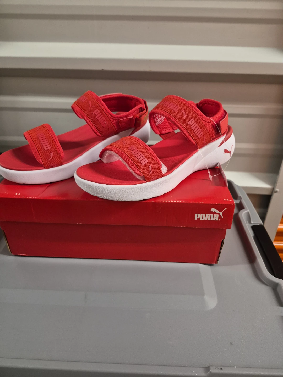 Puma Red Sandals with Box - photo 3