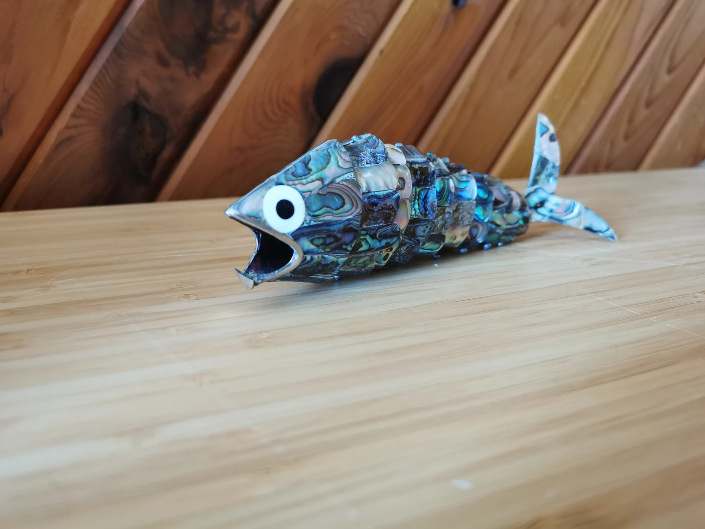 Vintage Articulated Abalone Fish Bottle Opener – Mid-Century - photo 3