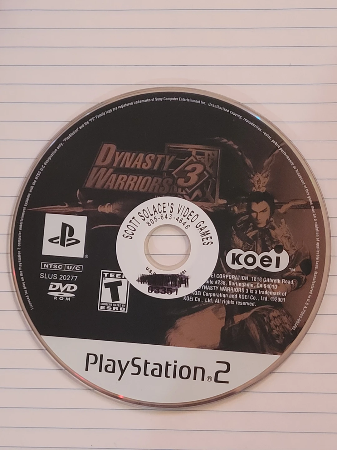 PlayStation 2 Game - Dynasty Warriors 3