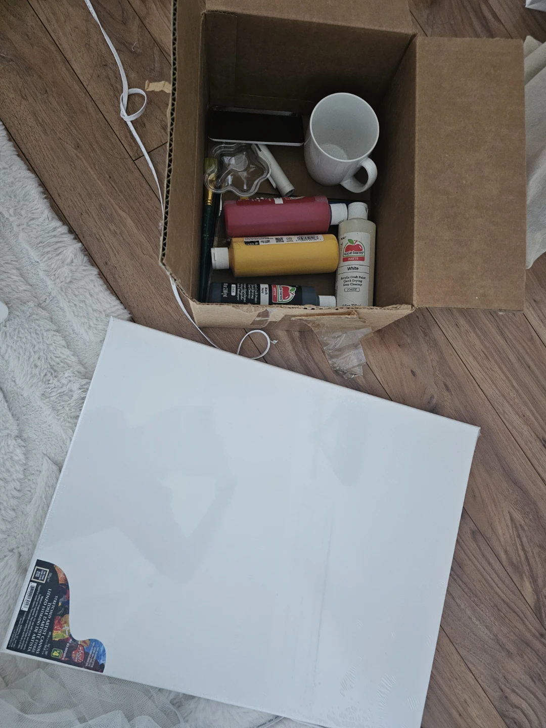 Painting Kit: Canvas + Paints + Brushes + Cup + Palettes