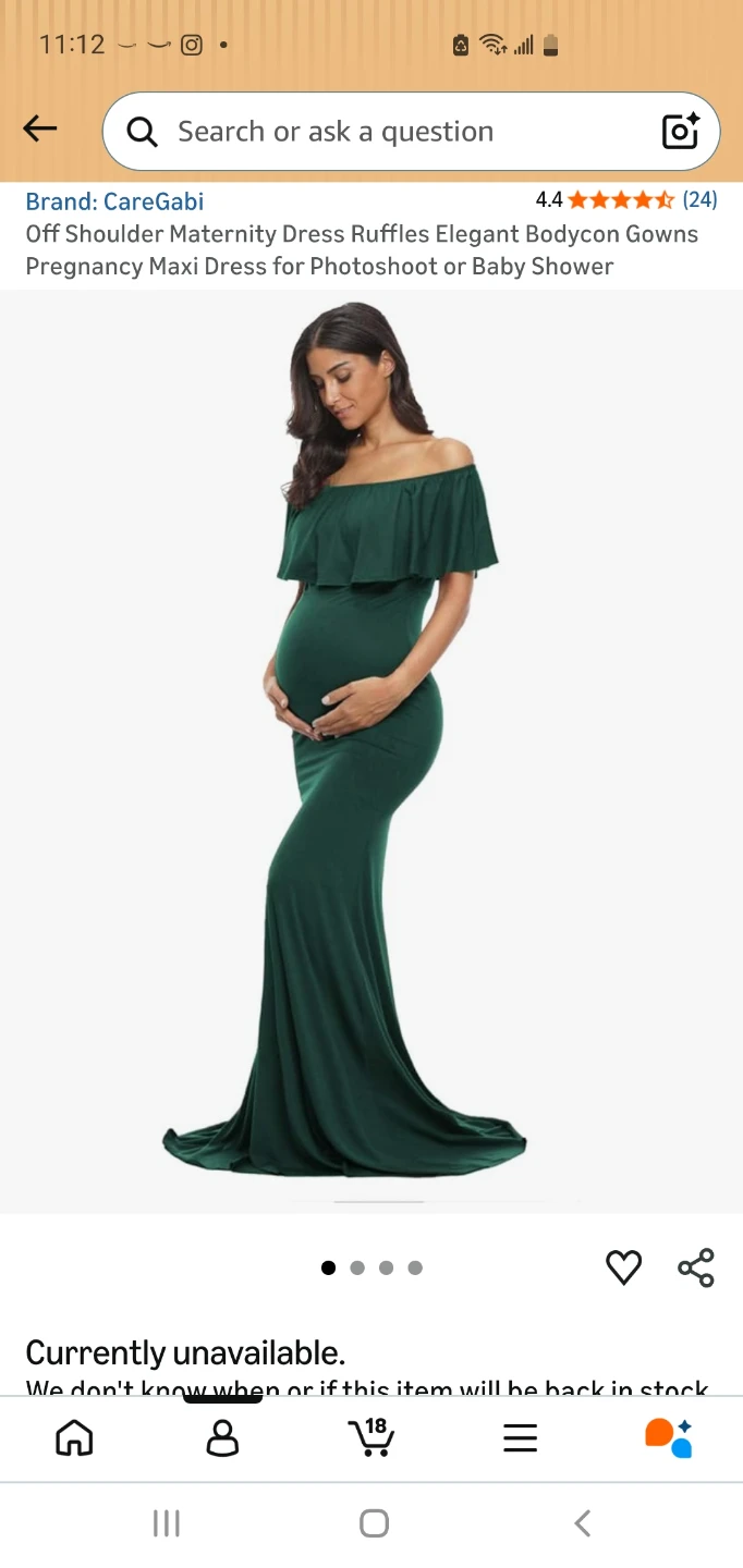 CareGabi Off Shoulder Maternity Maxi Dress