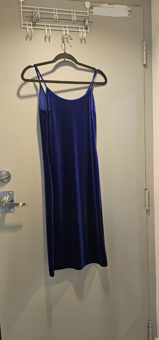 Forever 21 Blue Velvet Slip Dress Size L