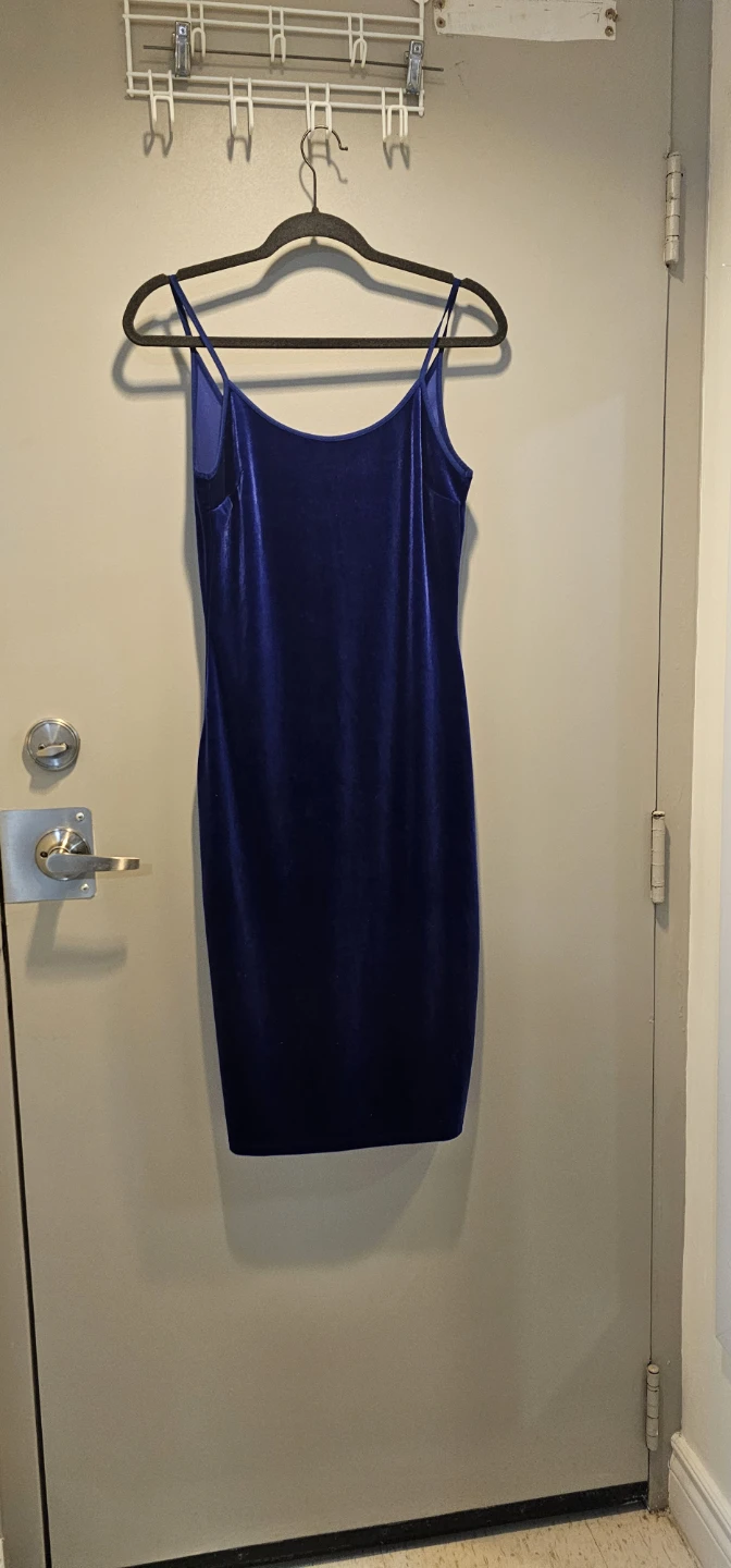 Forever 21 Blue Velvet Slip Dress Size L - photo 4