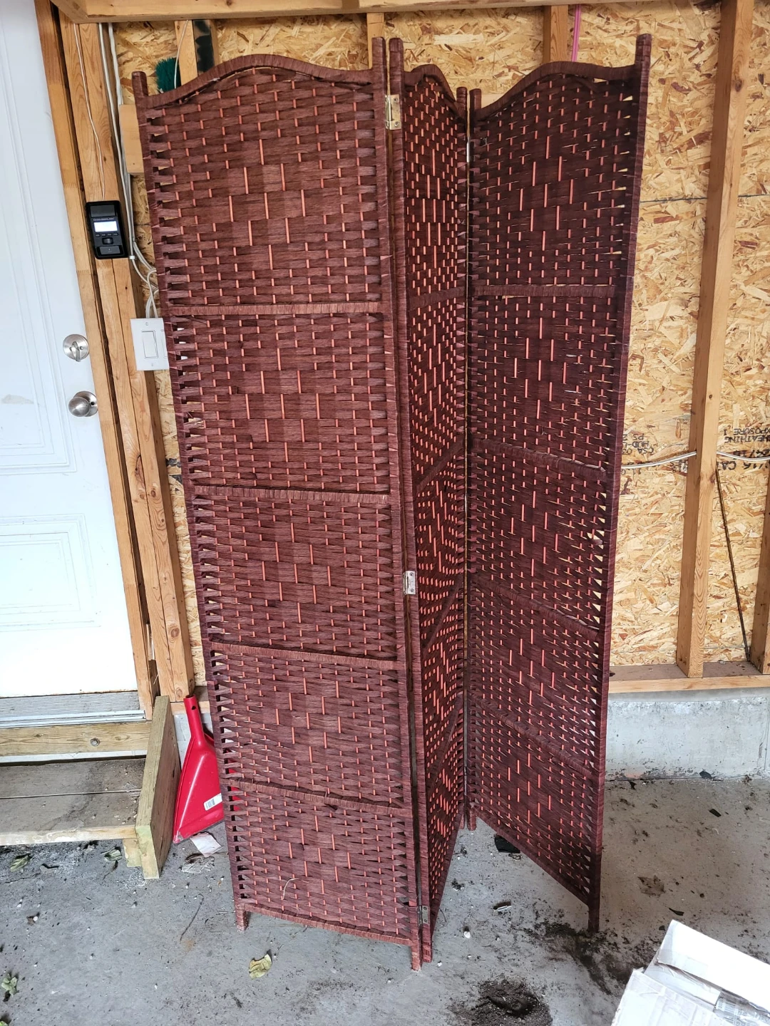 3-Panel Woven Room Divider Screen
