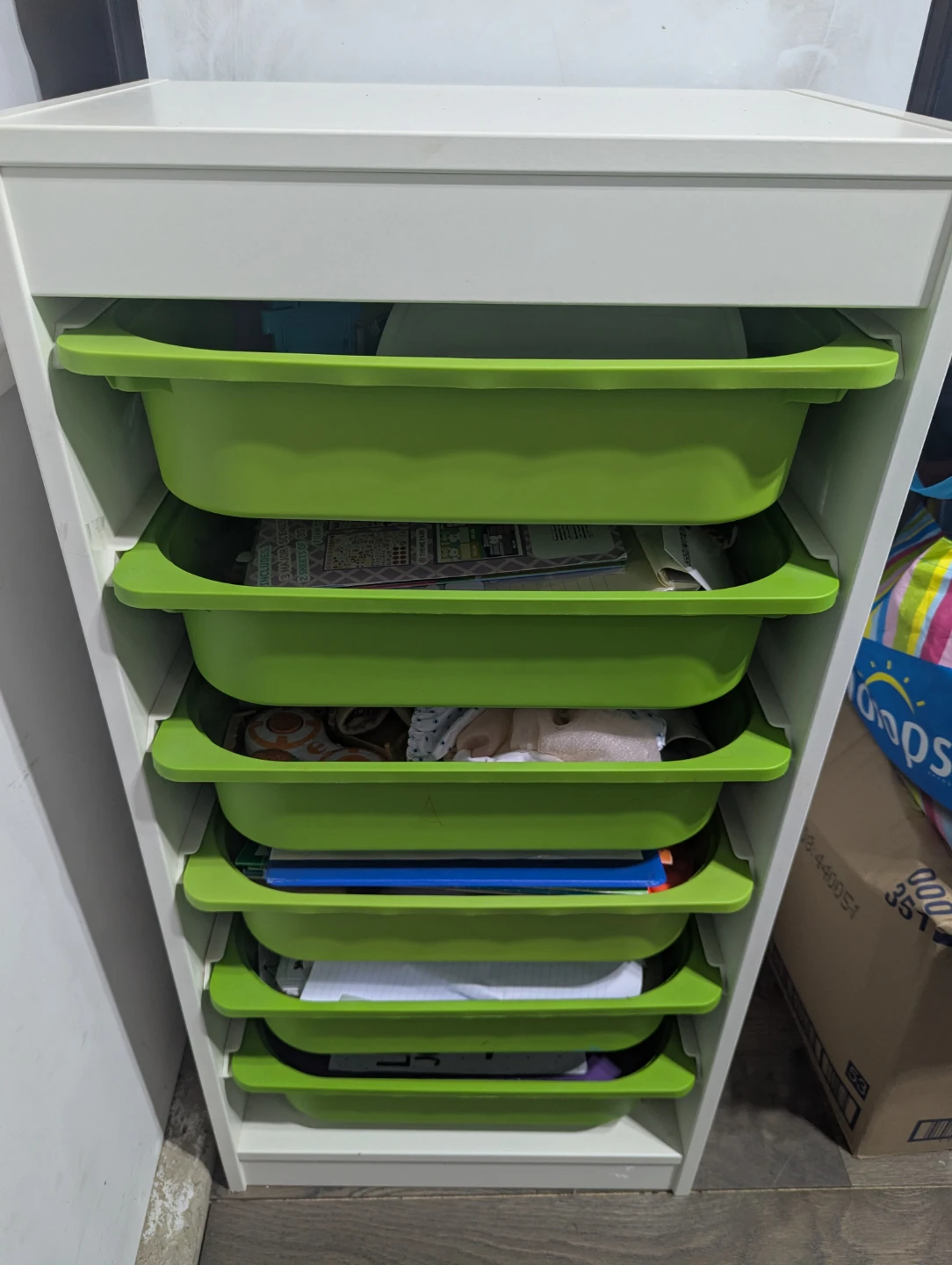 IKEA TROFAST Storage Unit with 6 Green Bins - photo 3