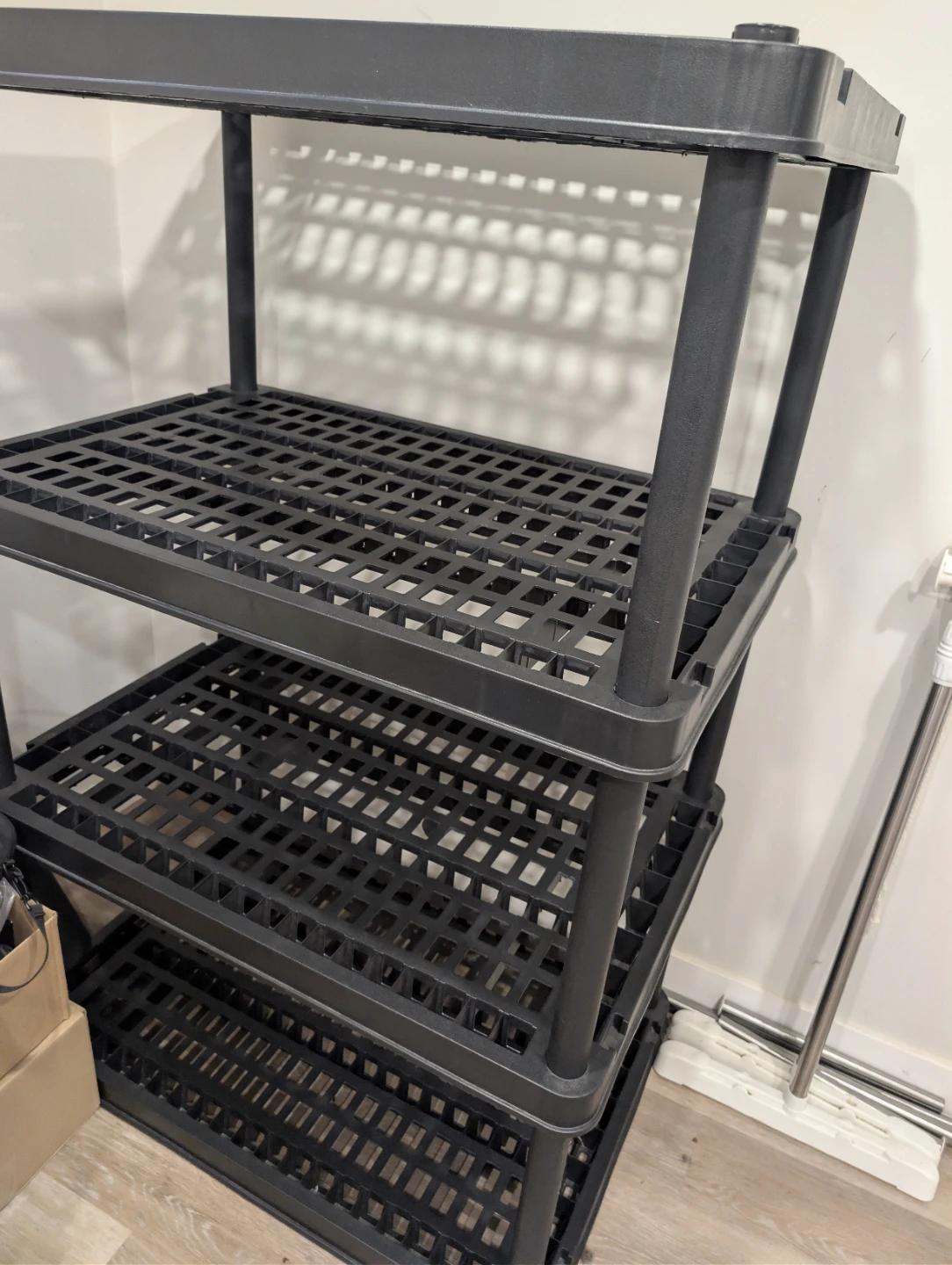 Black 5-Tier Plastic Shelving Unit