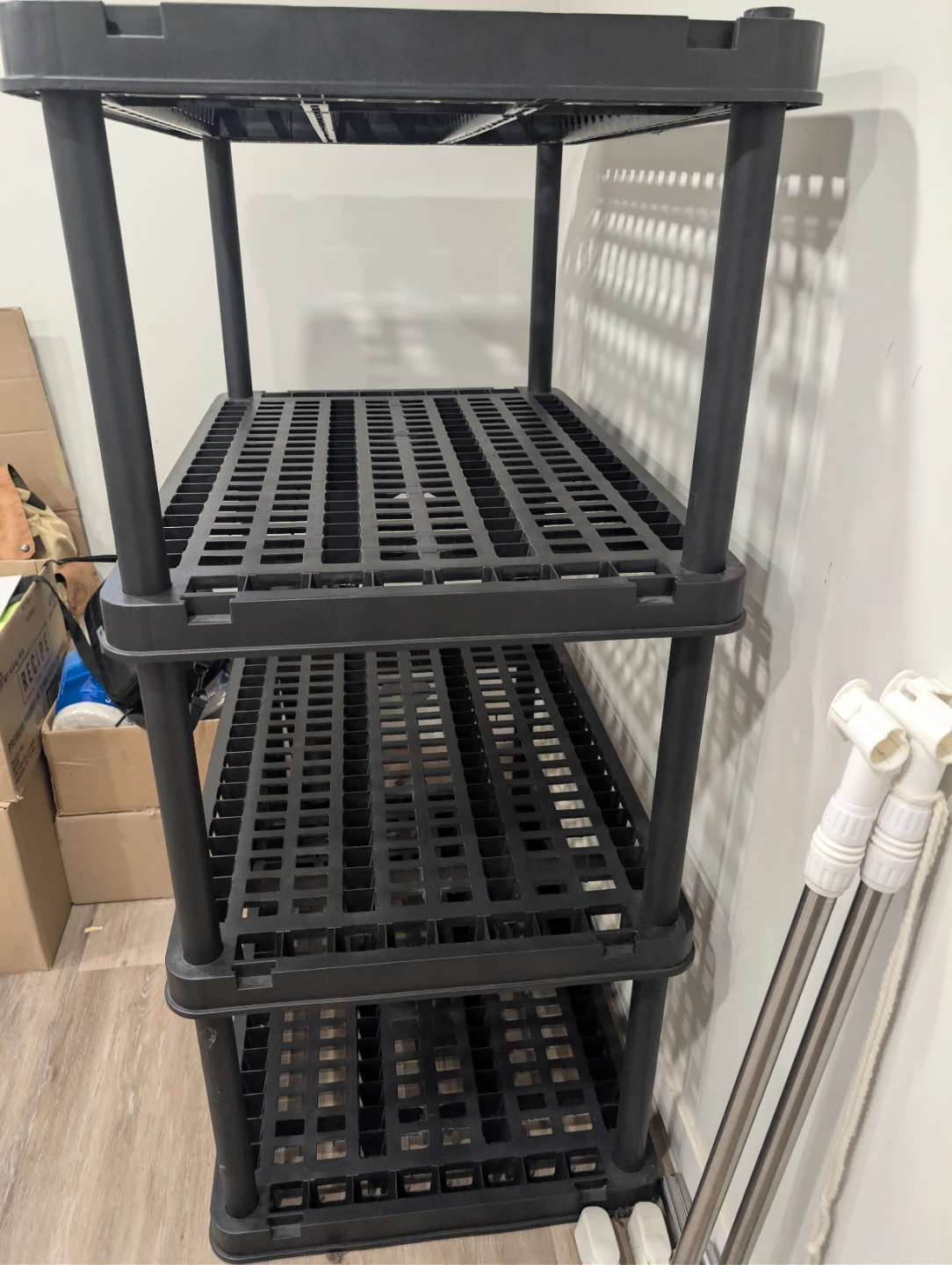 Black 5-Tier Plastic Shelving Unit - photo 3