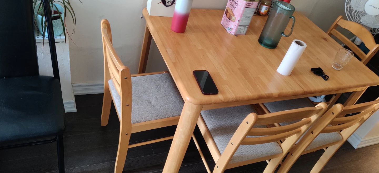 Wooden Dining Table and Chairs Set