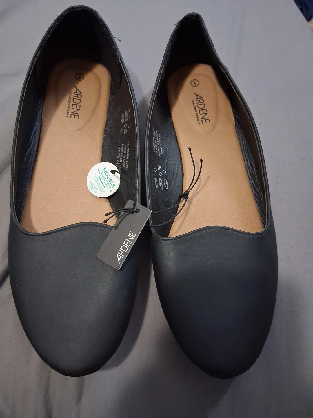 Ardene Black Comfort Foam Flat Shoes - Size 9