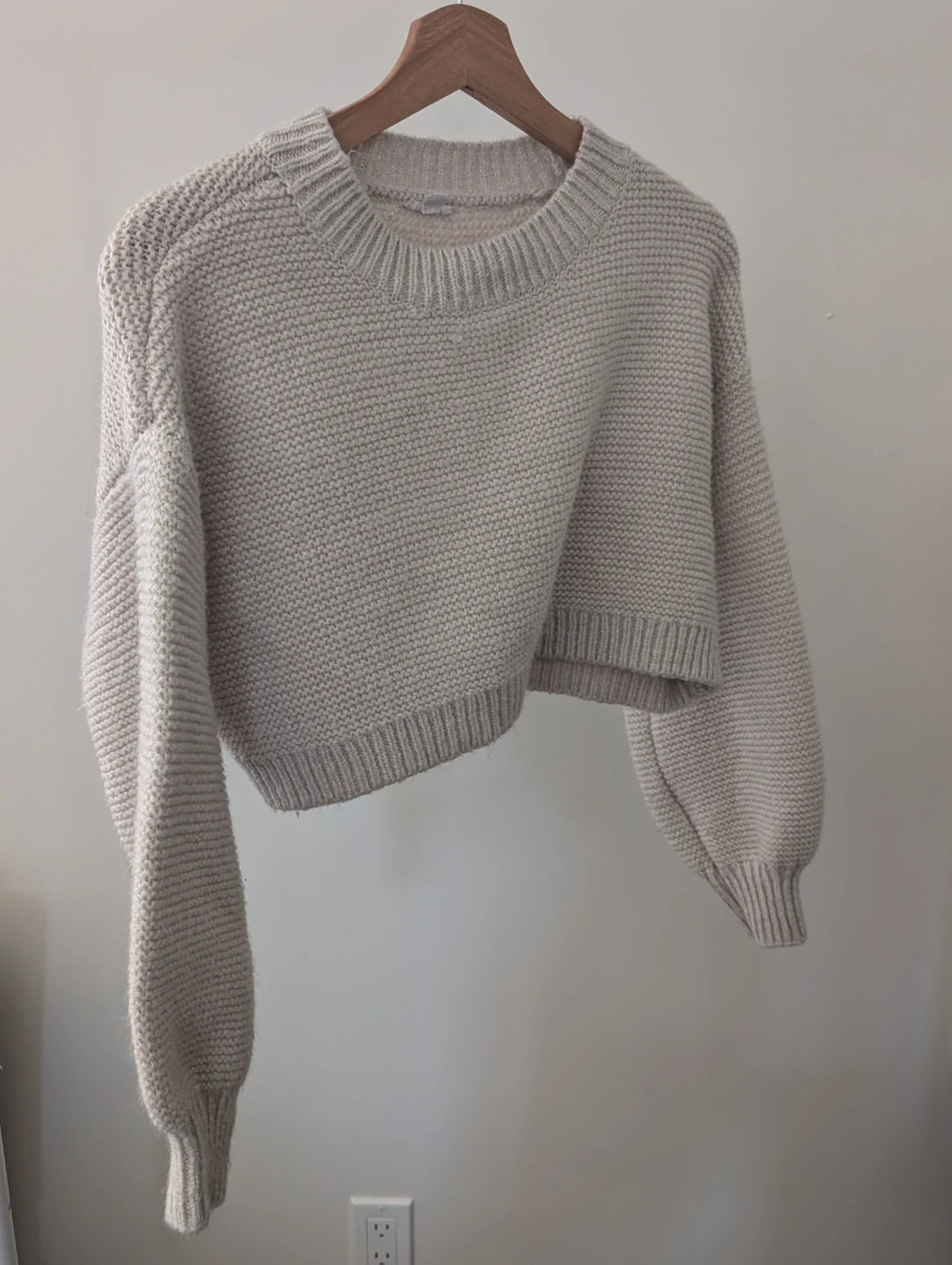 Garage Cream Knit Cropped Sweater P/S