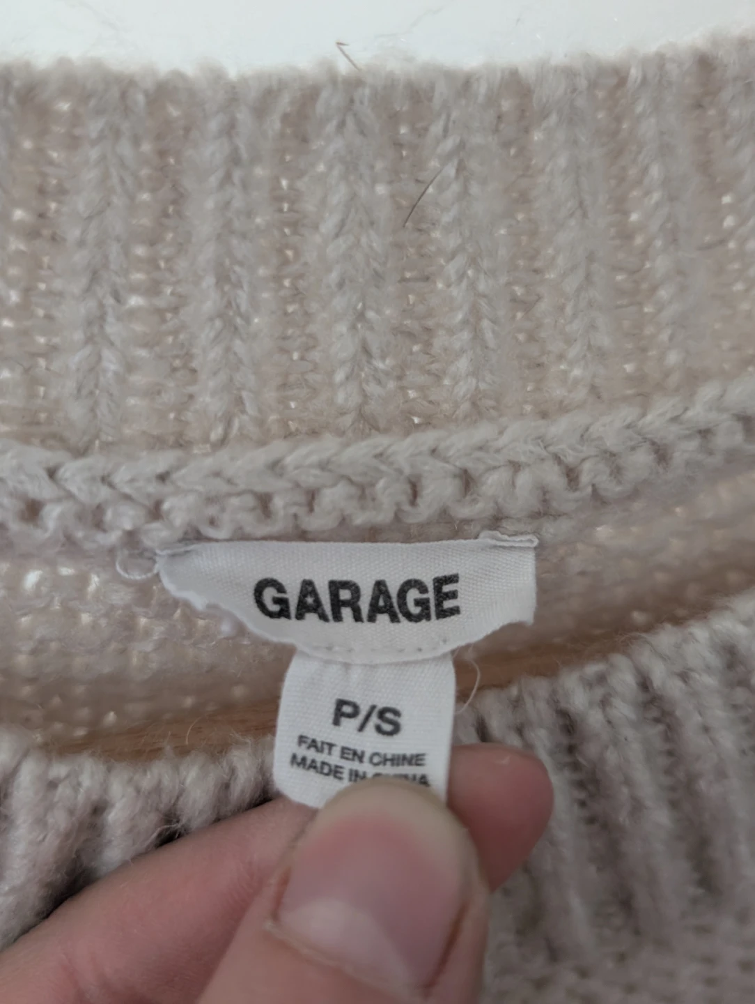 Garage Cream Knit Cropped Sweater P/S - photo 2